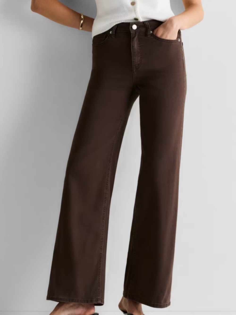 QUINCE Bella Stretch Wide Leg Jeans Size 27 - Picture 2 of 14
